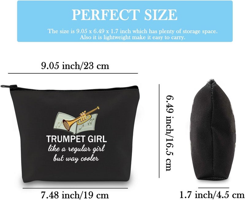 GJTIM Trumpeter Gift Trumpet Player Gift Brass Band Trumpeter Cosmetic Bag Zipper Pouch - Image 2